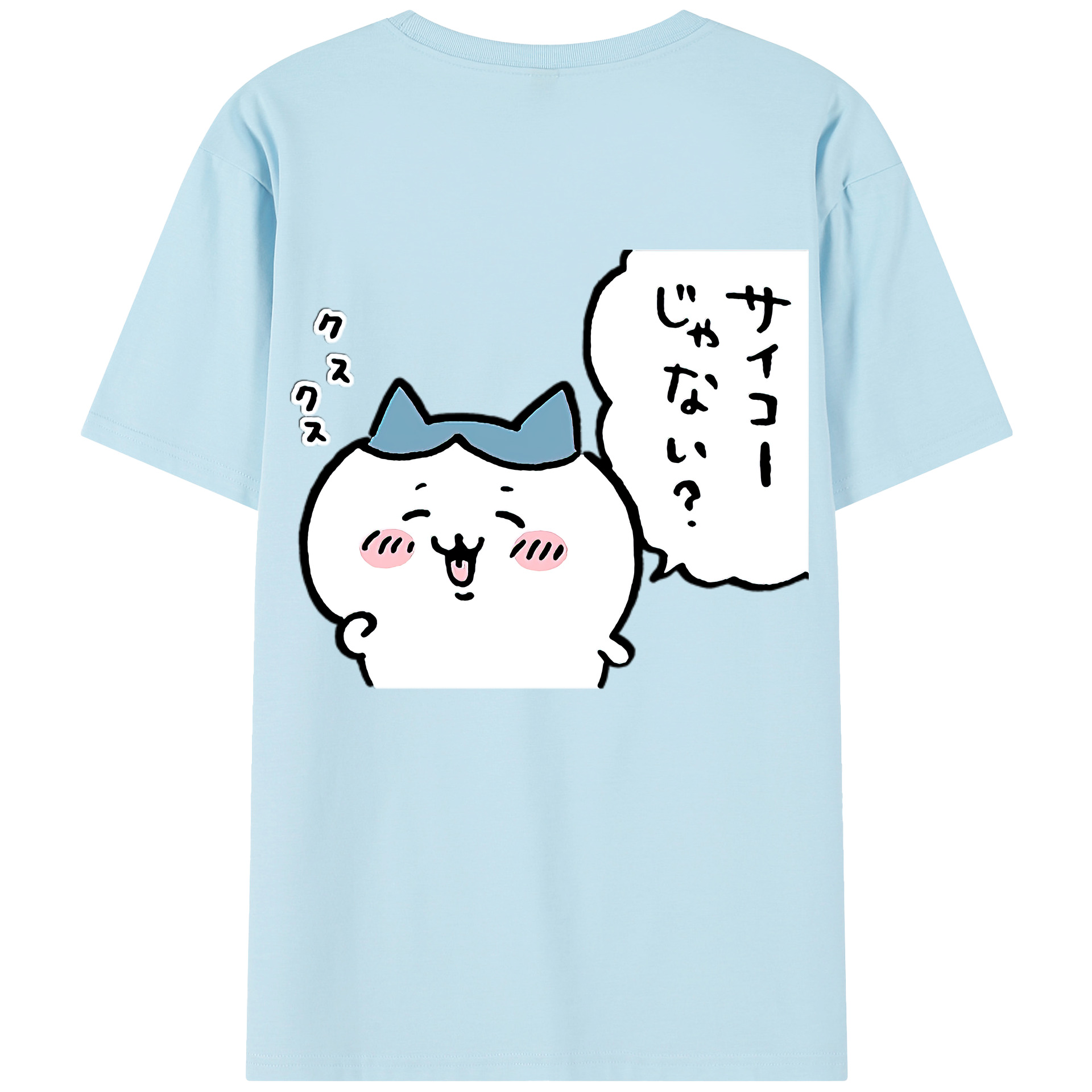 （画像用） ちいかわ ハチワレ Chii-kawa hachiware 綿100％半袖Tシャツ（背面プリント）